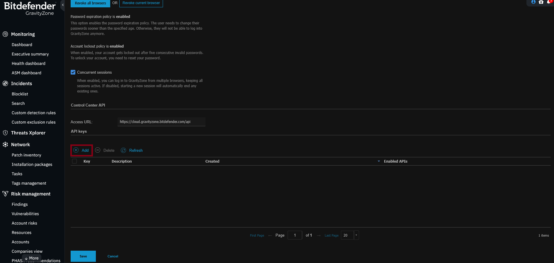 Adicionar a nova chave da API